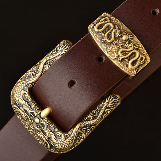 Solid Brass Genuine Leather Belt