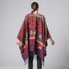 Indian geometric diamonds long thickening cashmere ethnic wind travel split shawl cloak