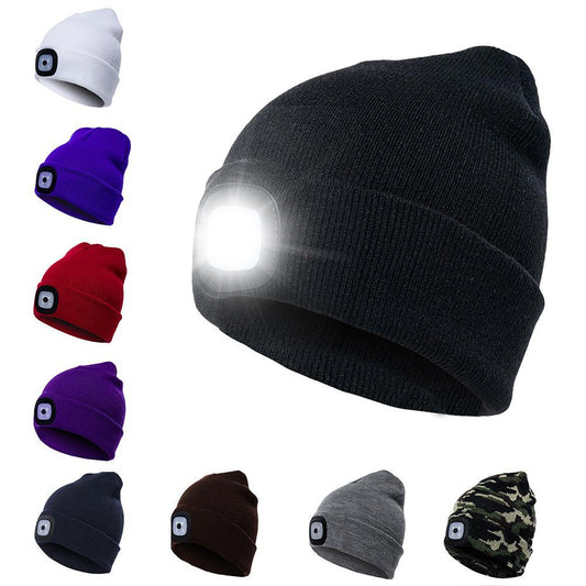 LED Knit Hat Button Cell Type Knitted Hat With Light Glowing