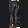 Black New PU Leather Double Zip Button Leggings