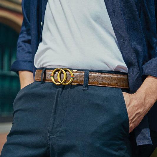 Automatic Alloy Buckle Cowhide Belt