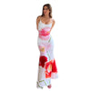 Sling Backless Flower Print Dress