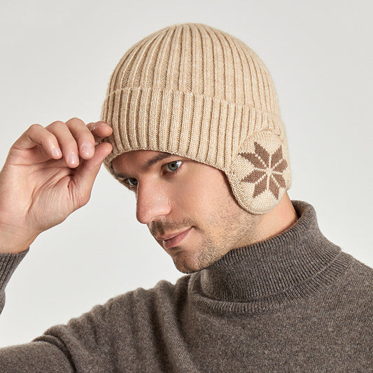 Woolen Cap Men's Fleece-lined Thickened