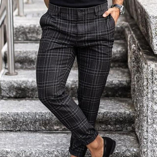 Plaid Print Pants Casual Trousers Loose And Thin